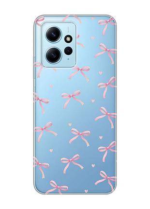 Прозрачный чехол на xiaomi redmi note 12 4g бантики (принт 404)