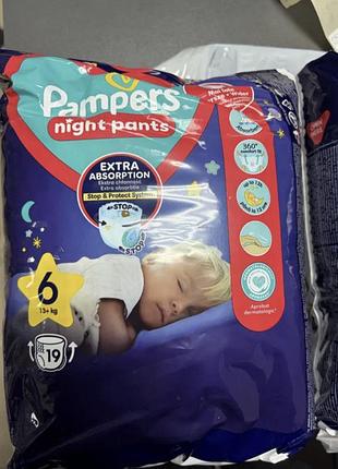 Памперсы-трусики підгузки нічні трусики ночные pampers pants night 6 розмір