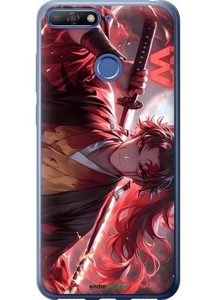 Чехол на huawei y6 prime 2018 аниме самурай хуавей у6 прайм 2018