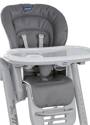 Стільчик для годування chicco polly magic relax сірий