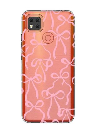 Прозрачный чехол для xiaomi redmi 9c/10a бантики (принт 406)