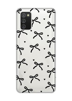Прозорий чохол на samsung galaxy a02s бантики (принт 405)