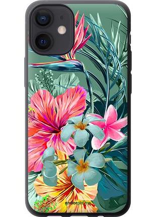 Чохол на iphone 12 mini тропічні квіти v1 "4667u-2071-10746"
