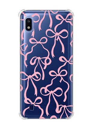Чехол с утолщёнными углами для samsung galaxy a10 (2019)/a105 бантики (принт 406)