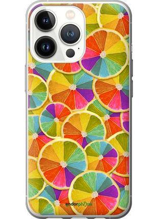 Чехол на iphone 13 pro разноцветные дольки лимона "861u-2372-10746"