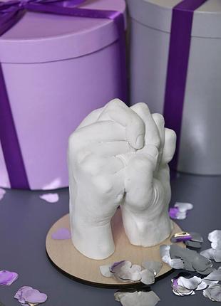 Набор для 3d гипсовых слепков рук для двоих, создание слепка рук из гипса