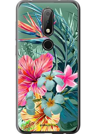 Чехол на nokia 6.1 plus тропические цветы v1 "4667u-1539-10746"