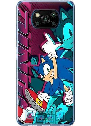 Чехол на xiaomi poco x3 соник sonic сяоми поко х3