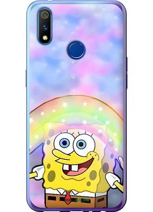 Чехол на realme x lite спанч боб, sponge bob риалми х лайт