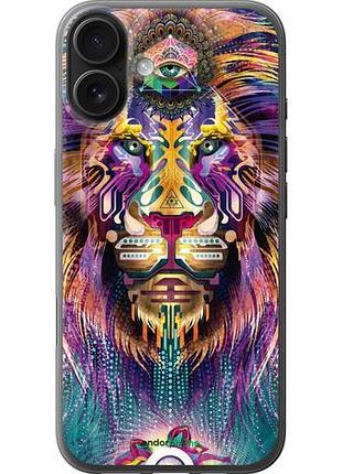 Чехол на iphone 16 plus люминесцентный лев "4037u-3714-10746"