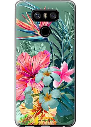 Чехол на lg g6 тропические цветы v1 "4667u-836-10746"