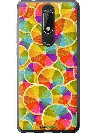 Чехол на nokia 5.1 разноцветные дольки лимона "861u-1529-10746"