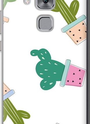 Чехол на huawei nova plus кактусы в горшочках "3968u-961-10746"