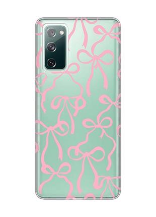 Прозорий чохол на samsung galaxy s20 fe бантики (принт 406)