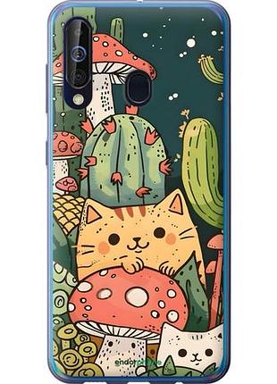 Чехол на samsung galaxy a60 2019 a606f коты грибы самсунг а60 2019 а606ф
