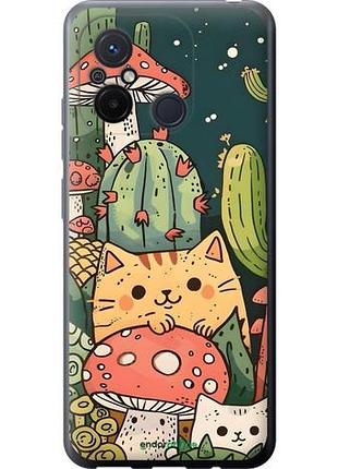 Чехол на xiaomi redmi 12c коты грибы сяоми редми 12с