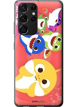 Чехол на samsung galaxy s21 ultra (5g) бейби шаркс самсунг с21 ультра (5г)