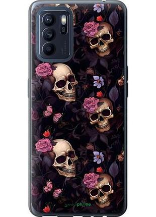 Чохол на oppo reno6 z черепа та троянди