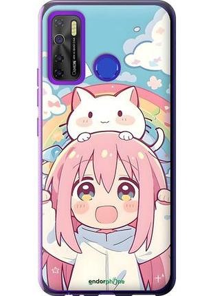 Чехол на tecno camon 15 девочка аниме радуга текно камон 15