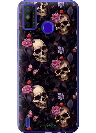 Чохол на tecno spark 6 go ke5 черепа та троянди