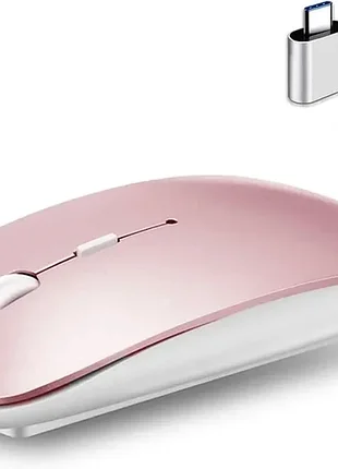 Беспроводная светодиодная мышь uiosmuph q5 bluetooth rose gold 2