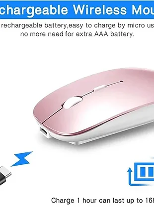 Беспроводная светодиодная мышь uiosmuph q5 bluetooth rose gold 3