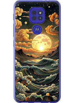 Чехол на motorola g9 play арт волны