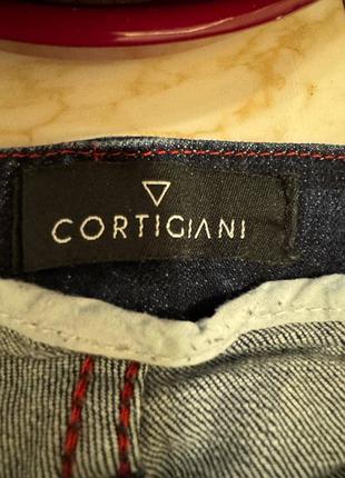 Чоловічі стильні брендові стильні прямі темно-сині джинси cortigiani 4