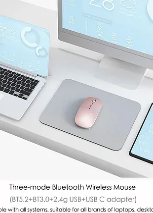 Беспроводная светодиодная мышь uiosmuph q5 bluetooth rose gold 5