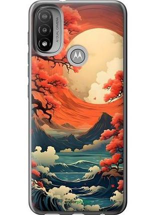 Чехол на motorola e20 природа японии моторола е20