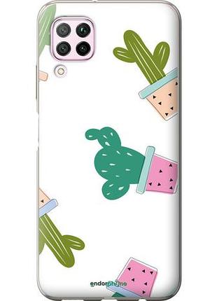 Чехол на huawei p40 lite кактусы в горшочках "3968u-1887-10746"