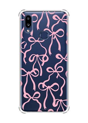 Чехол с утолщенными углами на samsung galaxy a10s (a107) бантики (принт 406)
