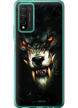 Чехол на huawei honor 10x lite дьявольский волк "833u-2198-10746"