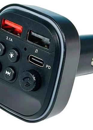 Fm модулятор bluetooth автомобильный быстрая зарядка pd20w+qc3.1 с подсветкой rgb c16