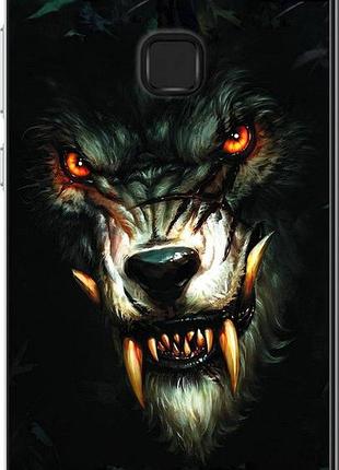 Чехол на huawei p10 lite дьявольский волк "833u-896-10746"