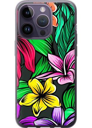 Чехол на iphone 14 pro тропические цветы 1 "4753u-2646-10746"