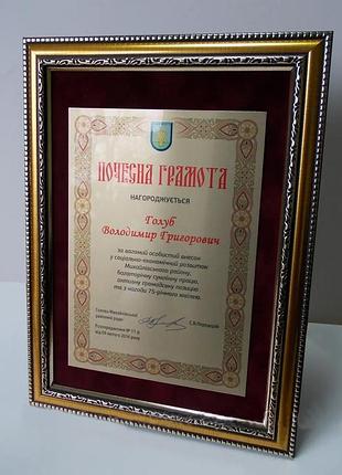 Рамка для грамоти, нагороди, диплому, сертифіката та подяки