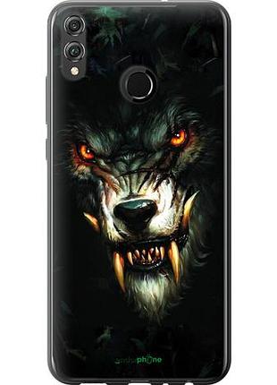 Чехол на huawei honor 8x дьявольский волк "833u-1596-10746"