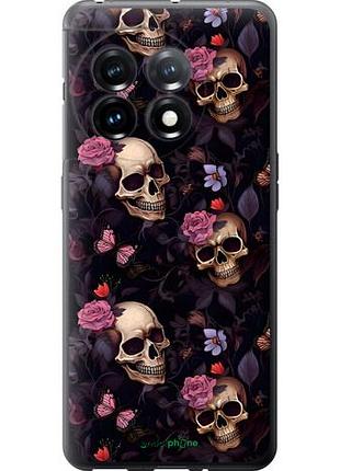 Чохол на oneplus 11 черепа та троянди