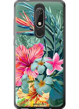 Чехол на nokia 5.1 тропические цветы v1 "4667u-1529-10746"