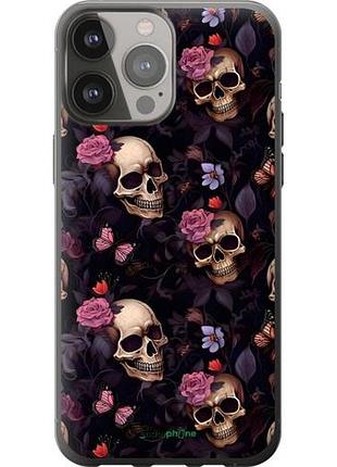 Чохол на iphone 13 pro max черепа та троянди