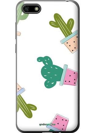 Чехол на huawei y5 2018 кактусы в горшочках "3968u-1500-10746"