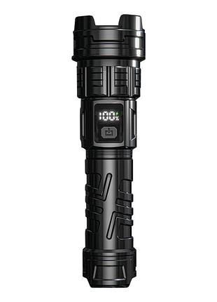 Фонарик grey bee t108, мощный 700 лм, индикатор заряда, 3 режима, аккумулятор 1200 мач