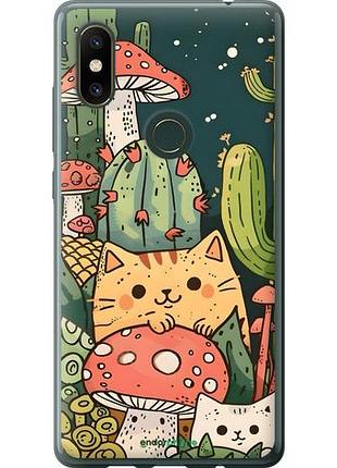 Чехол на xiaomi mi mix 2s коты грибы сяоми ми микс 2с