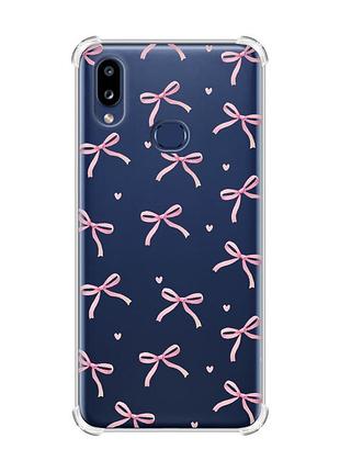 Чехол с утолщенными углами на samsung galaxy a10s (a107) бантики (принт 404)