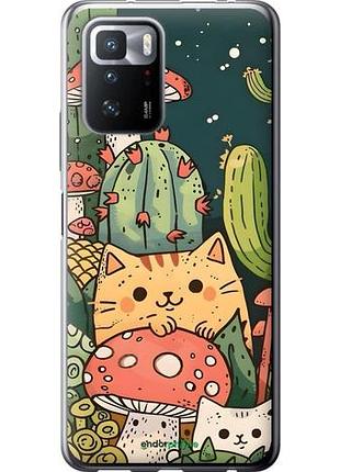 Чехол на xiaomi redmi note 10 pro 5g коты грибы сяоми редми ноут 10 про 5г