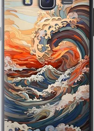 Чехол на samsung galaxy j5 (2015) j500h арт волны самсунг й5 (2015) й500х