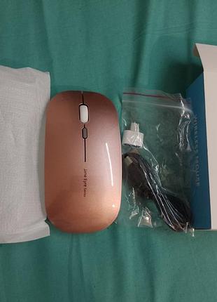 Беспроводная светодиодная мышь uiosmuph q5 bluetooth rose gold 9