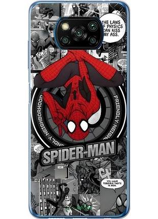 Чехол на xiaomi poco x3 pro человек паук, spiderman сяоми поко х3 про