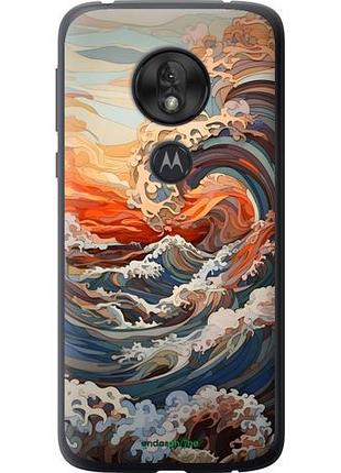 Чехол на motorola moto g7 play арт волны моторола мото г7 плей